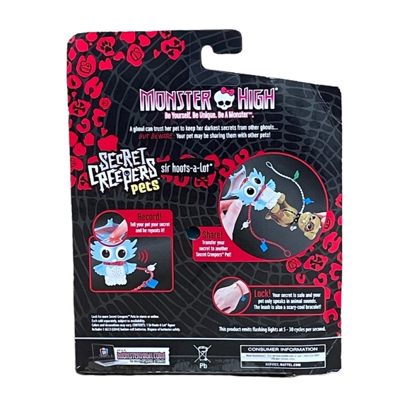 Monster High Secret Creepers Pets Sir Hoots A Lot Figure 2013 Mattel - Picture 3 of 4